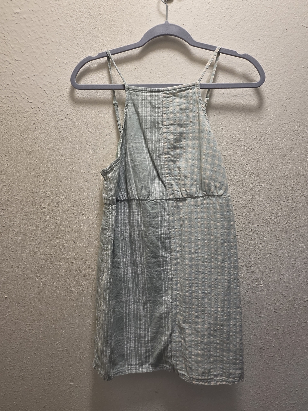 American Eagle Outfitters Light Green Striped & Dot Mini Dress